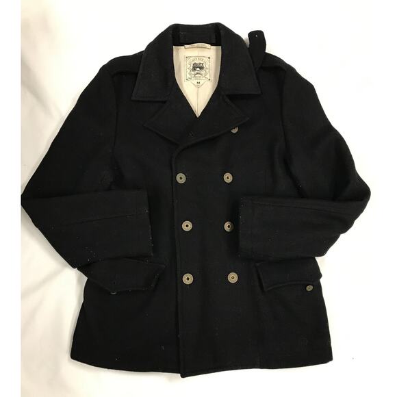 Men’s Gilded Age Inc. New York Black Wool Peacoat, MSRP $150 - Picture 1 of 3
